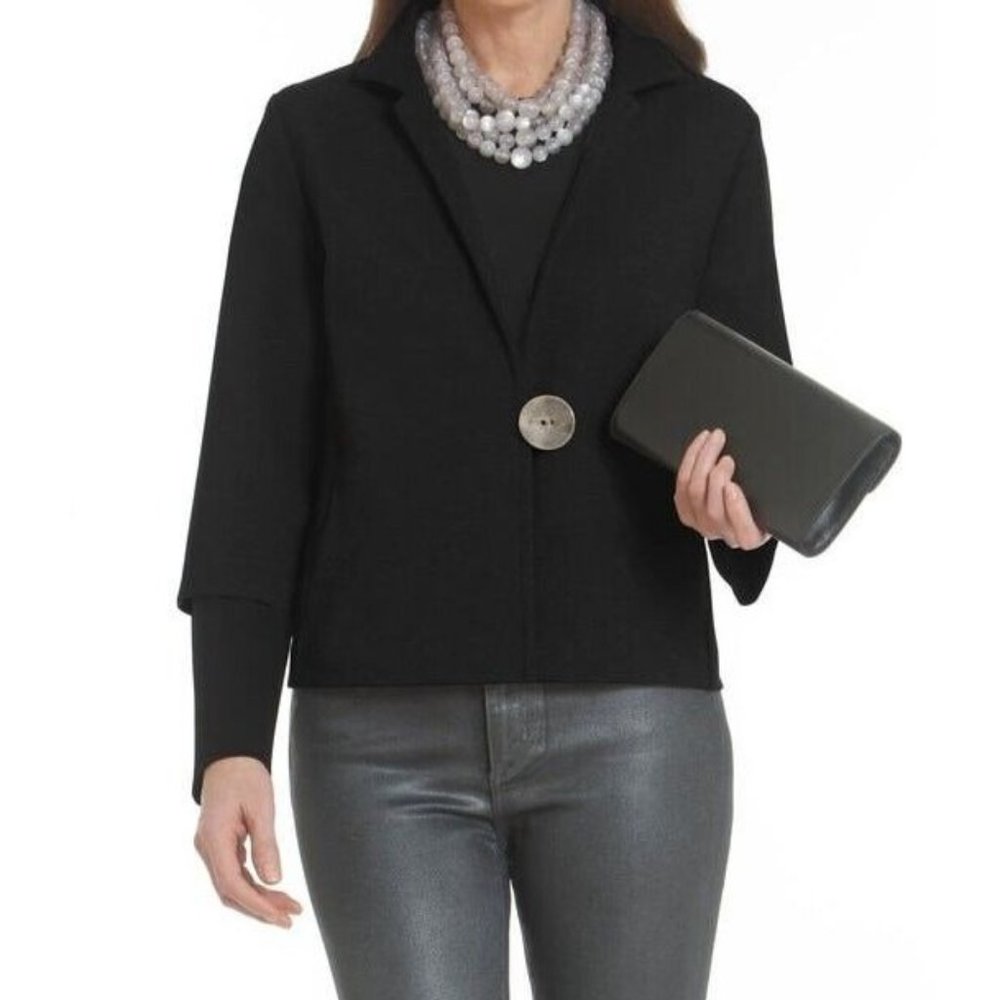 NWT Womens J'ENVIE new york black blazer jacket stretch size 6 - Picture 1 of 11